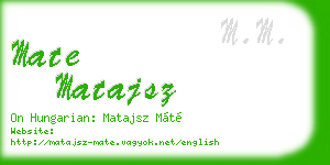 mate matajsz business card