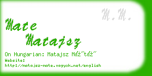 mate matajsz business card